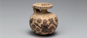 古代エジプト風陶器壺　おしゃれ 古代エジプト風陶器壺 おしゃれ （エジプトガラス フラワー
