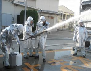 Fire extinguisher training for hazardous materials facility