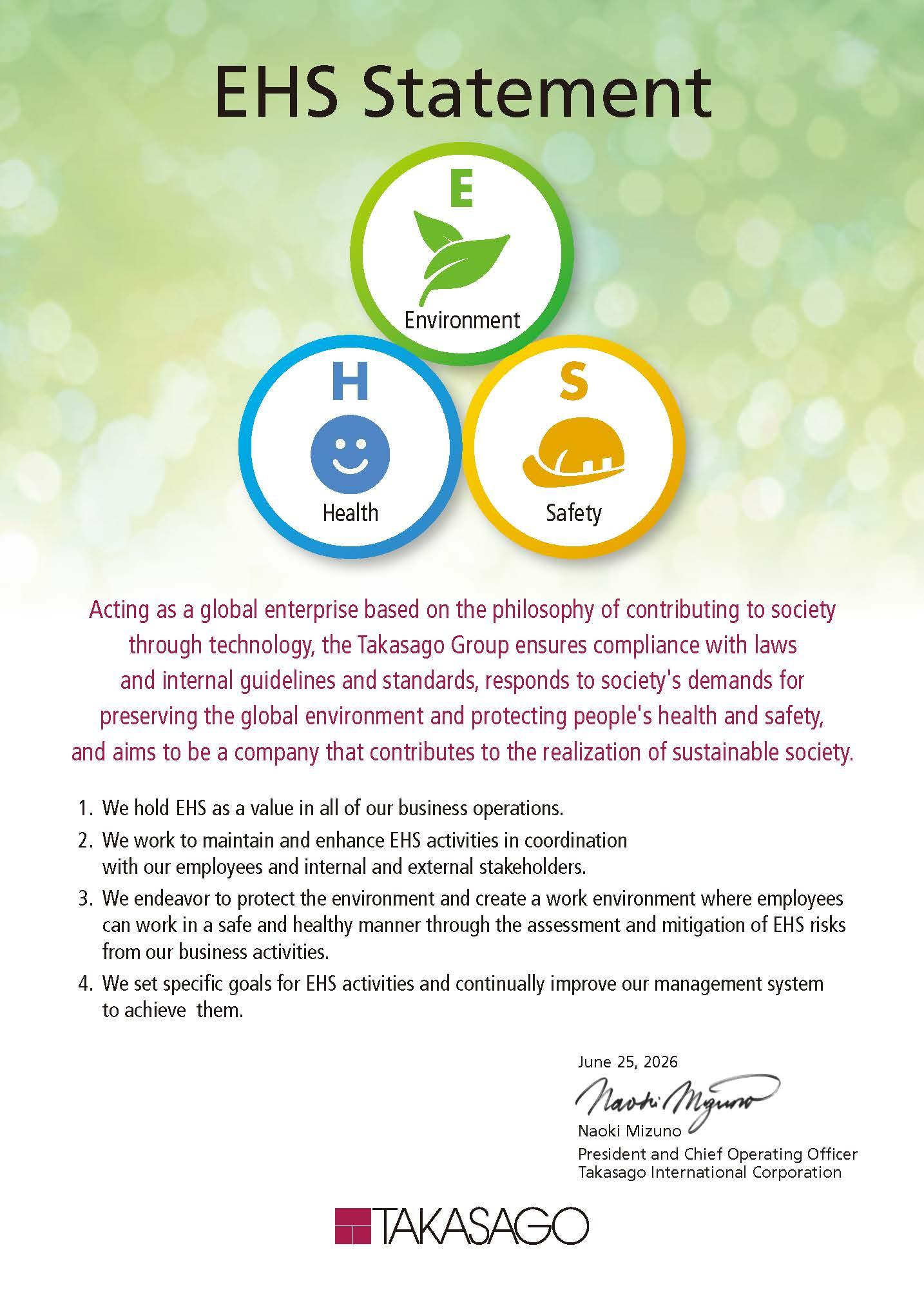 EHS Statement 260814